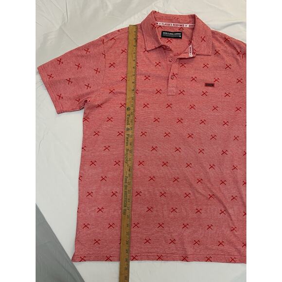 Dixon Flannel Company Heathered Red Finney Logo Premium Polo Shirt Mens Size XL - Picture 2 of 10